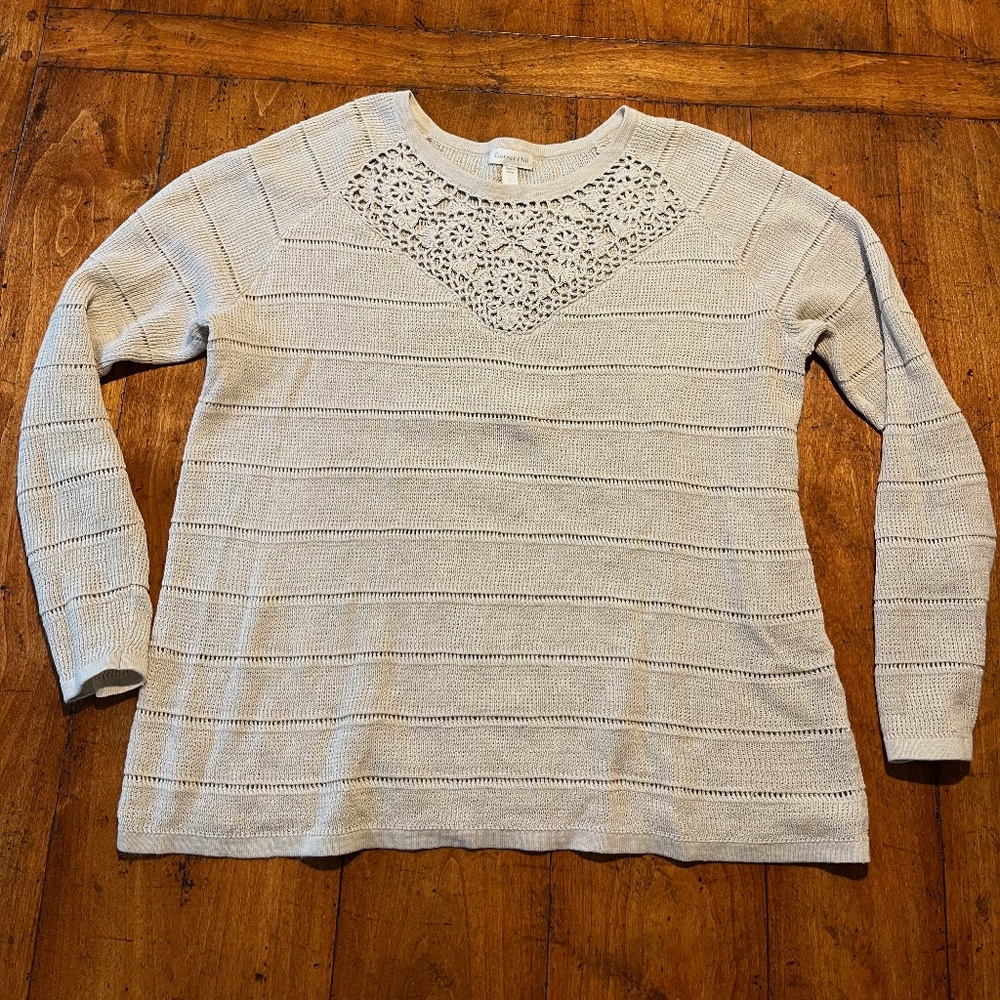 Ivory Sweater - Garnet Hill - L